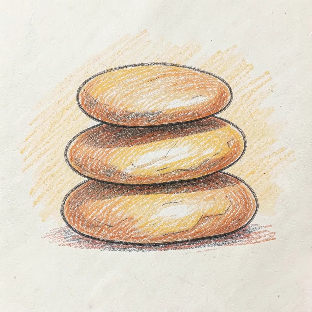 Drawing reference: A stack of three smooth stones — Easy Objects sketch